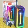 Haut-parleurs Double klaxon portable karaoké Bluetooth haut-parleur RGB lumière colorée avec micro caisson de basses 360 stéréo Surround TWS Boom Box USB/TF/Radio