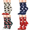 Juego de 12 pares de calcetines con estampado de animales lindos de Navidad para mujer calcetines cómodos con patrón de algodón informal calcetines cálidos de invierno de alta calidad 240113
