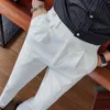 Mäns brittiska affärer Casual Pants Slim Byxor Trend Korean Fashion Straight Pants Men Clothing 240112