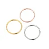 Band Rings 1mm 14k Yellow Gold Ring Anti-allergy Smooth Simple Rose Gold /Golden/Silver Color Wedding Couples Rings For Men Women Gift