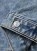 Damesjassen Mode Denim Jasje Dames Jean Casual Vintage Uitloper Top Kralen Blauw Zwart Wit Los Oversize