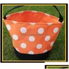 Party Favor Kids Canvas Easter Bułyk Pumpkin Polka Dot Trick or Treat Candy torebka Party Dekoracja Halloween SS1203 Drop dhs2z