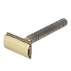 Yintal Men's Bronze Classic DoubleSided Manual Razor Long Handle Safety Razors 1ベースシェーバーセット防水なし240112