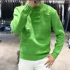 Maglioni da uomo Abbigliamento Maglione lavorato a maglia verde Lettera maschile Tinta unita Pullover tinta unita Sheap Moda coreana Maglioni classici A Overfit riscaldato