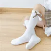 3 paare/los Japanischen Stil Nette Bowknot Kinder Baumwolle Beinlinge Atmungsaktive Anti-slip Kniehohe Kinder Socken Infant Zubehör 240112