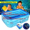 120cm 2/3 camadas piscina quadrada inflável crianças piscina inflável banheira de banho bebê criança casa ao ar livre grande piscina 240112