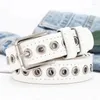 Belts Personalized Designer Alloy Pin Buckle PU Leather Unisex Fashionable Air Eye Punk Style Cowboy Belt