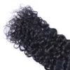 Cheveux brésiliens vierges bouclés Jerry 3 paquets avec fermeture en dentelle 4x4 noeuds blanchis 100 g/pièce couleur noire naturelle 1B doubles trames extensions de cheveux