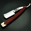 RIRON Barber Redwood Handle Straight Razor For Men'S Face Shaving And Hair Removal Manual Folding Shavers Knife 240112
