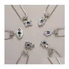 Turc mauvais œil bleu papillon tortue hibou palmier collier femmes hommes pendentif clavicule chaîne tour de cou bijoux livraison directe Otaq7