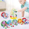 New Learning Toys Baby Montessori Educational Math Toy Wooden mini Circles Bead Wire Maze Roller Coaster Abacus Puzzle toys For Kids Boy Girl Gift