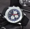 2024 Новые дизайнерские часы с кварцевым механизмом для мужчин. Высококачественные роскошные часы с резиновым ремешком. Многофункциональный хронограф. Устойчивое к царапинам стекло.