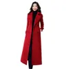 Abrigo térmico de invierno para mujer, chaqueta de negocios a media pantorrilla, mezcla de lana Formal, abrigo cruzado grueso 240112