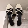 Summer Sandals Style Fashionabla Elegant and Crossed Diamond Round Toe Open Mid 73