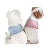 Dog Apparel Korean Version Patchwork Floral Pet Princess Dress Teddy Bear Pommy Small Cat Clothing Summer