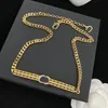 Sieraden Kettingen Wit Verguld 925 Zilver Afgestudeerd Luxe Merk Ontwerpers Letters Geometrisch Beroemde Vrouwen Rond Kristal Strass Goud 269