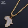 Personalizzato Hip Hop Africa Mappa Iced out S925 Argento 10k 14k 18k Oro Giallo Bianco Moissanite Collana con ciondolo di diamanti Gioielli