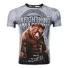 MMA Grizzly Print Judo Boks Casual Burning Trening Szybki suchy walka męska Jujutsu Fitness Pół rękawów krótkie rękaw