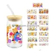 Partihandel UV DTF Cup Wrap Transfer Sticker Rub på klistermärken för Glass Cups Waterproof Clear Film Paper 9.3x4.2 -tums Drop Delivery Dhtzb