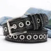 Belts Personalized Designer Alloy Pin Buckle PU Leather Unisex Fashionable Air Eye Punk Style Cowboy Belt