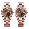 DAY DATE Montre pour homme Montres-bracelets en diamant Or rose 40 mm Montres mécaniques automatiques 904L Montre pour femme 36 mm Lunette en acier inoxydable étanche Lumineux