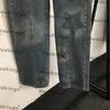 Trendiga tryck jeans kvinnor lyx denim byxor klassisk midjebältesdesigner jean pant 2 färger hip jeans pant