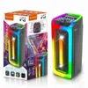 Динамики Двойной рупор Портативный караоке Bluetooth-динамик RGB Цветная подсветка с микрофоном Сабвуфер Стерео объемный звук на 360 градусов TWS Boom Box USB/TF/Радио