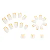 HEALLOR 24pcsBox French Artificial Detachable Manicure Tool Fake Nails Square Head False Wearable Nail Tips 240113