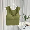 Débardeurs pour femmes Camis Vintage sans manches tout-puissant débardeur Camis printemps col carré couleurs unies Femme Corset Crop hauts wi intégré soutiens-gorge Camisolesyolq