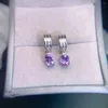 Ohrstecker LANZYO 925 Silber Sterling Amethyst Mode Geschenk Schmuck Feine Party Trendy Frauen Großhandel E050725554agz