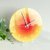 Horloges murales en trois dimensions dégradé coucher de soleil Table suspendue horloge acrylique à double usage ronde ornements de bureau décor de bureau