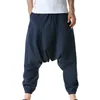 Pantalons pour hommes Hommes Casual Blanc Pantalon de survêtement Baggy Pantalon d'été Lâche Cordon de taille Moyenne Yoga Harem avec poches Culottes