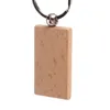 60 шт. пустой прямоугольник деревянный брелок Diy деревянные брелки брелки для ключей можно выгравировать подарки своими руками 240112