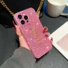 Funda para teléfono de diseñador Anti-caída Letras doradas Phonecase para iPhone 15 Pro Max 14 13 12 11 Carcasa de diamante de lujo con lente Cubierta protectora a prueba de golpes -3