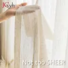 Japan Style Flax Linen Look Tulle Sheer Curtains for Living Room Windows Transparent Voile Curtain for Kitchen Rideaux Customize 240113