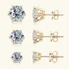 052ct Diamond Stud Earrings 18K Yellow Gold Plated 925 Silver Wedding Earring for Women Men Luxury Jewelry with GRA 240112