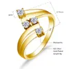 Bague complète en or jaune 4 pierres avec certificat réel pour femmes, bijoux de mariage de haute qualité, testeur de diamants, vente 240112