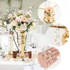 Party Decoration Golden Crystal Flower Holder Centerpiece Candle Road blommor för bröllopsmat för matsal