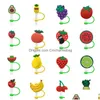 Rietjes Aangepaste Fruit Sile St Toppers Accessoires Er Charms Herbruikbare Spatwaterdichte Drinkstof Plug Decoratief 8Mm Drop Deliv Dhswf