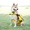 Abbigliamento per cani Stampa riflettente estiva Giubbotto di salvataggio per animali domestici Gilet per costume da bagno Forniture per costume da bagno Cappotto di galleggiamento