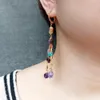 YYGEM multicolore 6x8mm différentes pierres précieuses boucles d'oreilles pendantes Cz pavé levier arrière petite amie femmes cadeaux 240113