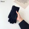 Cycling Gloves Unisex Winter Wool Knit Double Layer Thicken Elastic Nonslip Mittens Men Touch Screen Warm Full Finger Driving Glove