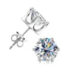 AIFAFA 6 CARAT STUD女性用S925 S925 STERLING SILVER GEMSTONE EAR JEWELLY PASS DIAMONDテスト証明書240112