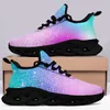 Coolcustomize Custom colorful Gradual fluorescence good looking women running tennis sports shoes men fashion comfort light weight couple shoes unique footwear