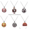 Party Decoration Sports Necklace Party Decoration Promotion Softball Baseball Football Sport Halsband Rhinestone Crystal Drop Deliver DH2AI