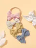Hair Accessories 4Pcs/Set Baby Headband Nylon Infants Toddlers Elastic Band Born Girl Princess Bowknot Cute Wholesale