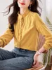 Blouses pour femmes Style français Col à volants Chemise en coton à manches longues brodée pour femmes Printemps Automne 2024 Design Sense Niche Top Blusas