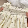 Rompers Milancel Baby Bodysuits Floral Girls One Piece baby kleding linnen Breathable kleding H240508
