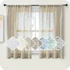 LISM Modern Short Linen Semi-shading Sheer Curtain for Living Room Bedroom Tulle Curtain for Kitchen Window Treatment Drapes 240113