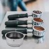 Skålar vänliga avtagbart rostfritt stål kaffefilterkorg silmaskin tillbehör för hemmakontor (dubbel kopp)